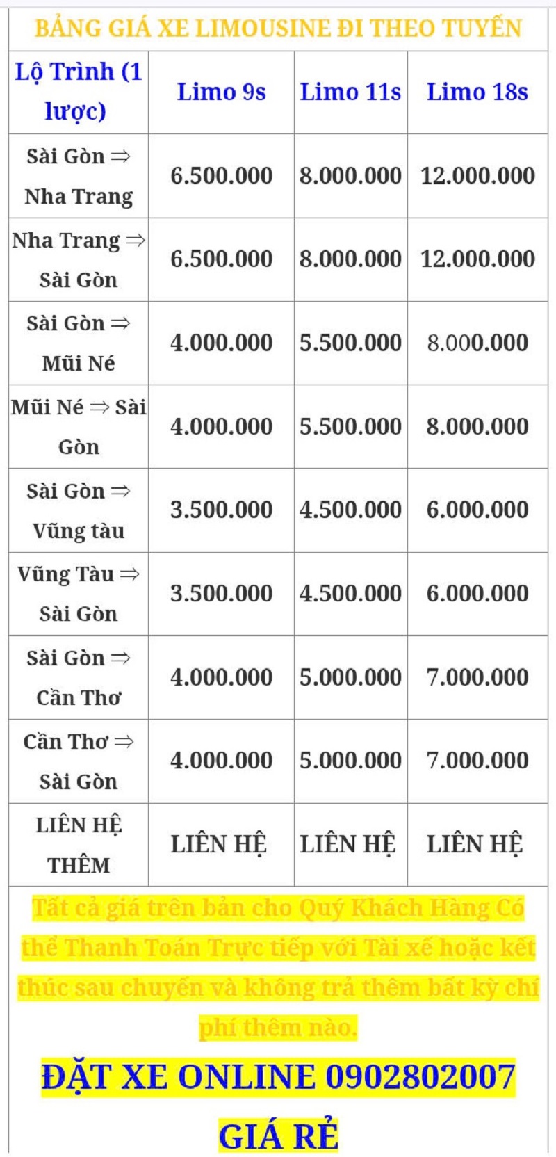 Thue xe limousine nha Trang